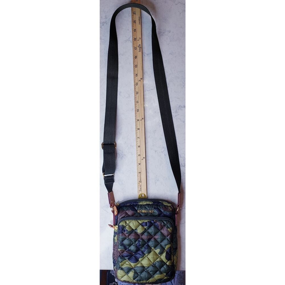 MZ WALLACE Metro Quilted Crossbody Bag Green Camo Camouflage Print - Picture 6 of 16